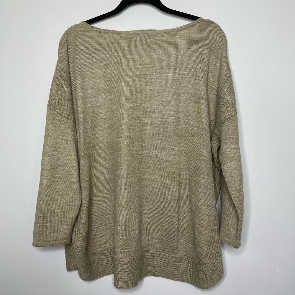 Design History Sweatshirt Long Sleeve Knitted Pullover Brown Plus 1X Lagenlook - Picture 7 of 10